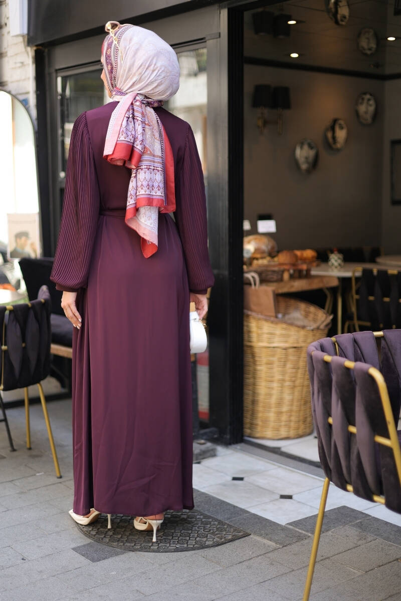 Aslım Abaya Bordo