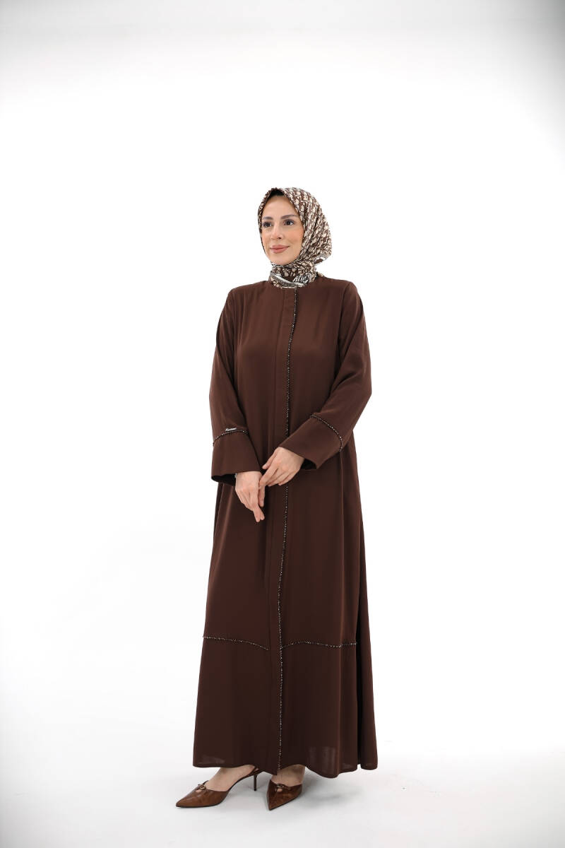 Alin Taşlı Ferace Kahverengi
