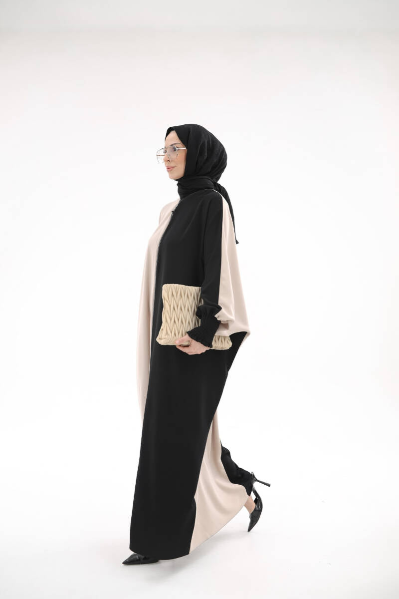 Yarasa Abaya Siyah Bej