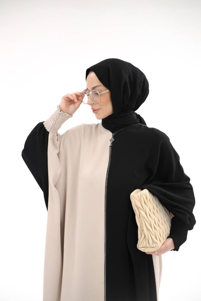Yarasa Abaya Siyah Bej