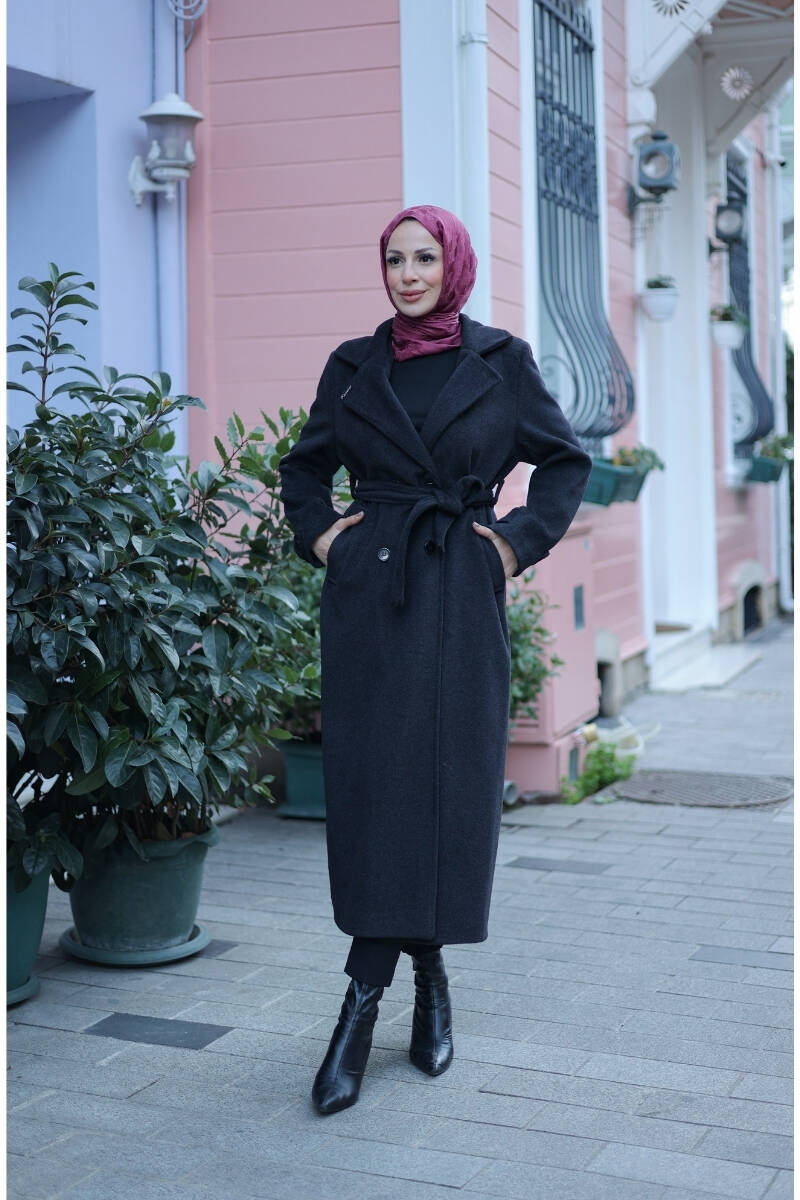 Elzem Moskov Kaşe Kaban Siyah