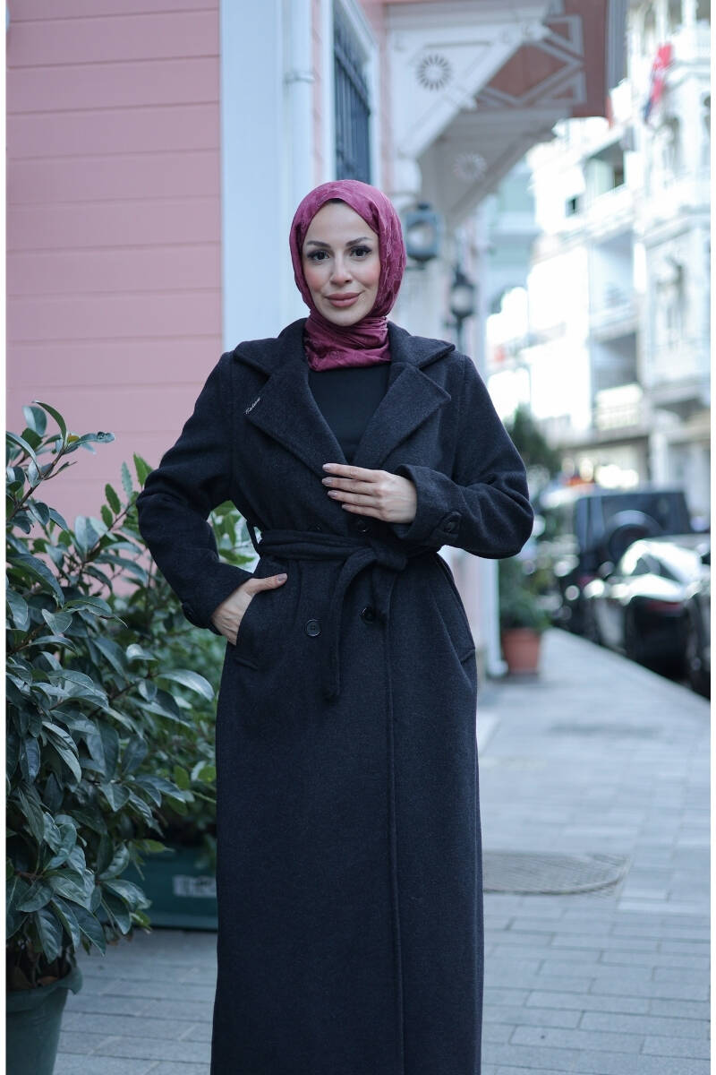 Elzem Moskov Kaşe Kaban Siyah