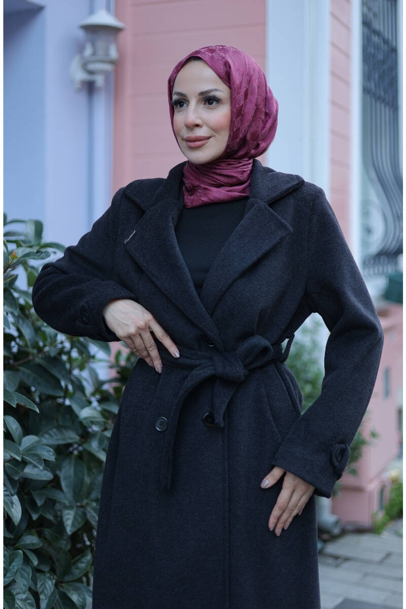 Elzem Moskov Kaşe Kaban Siyah