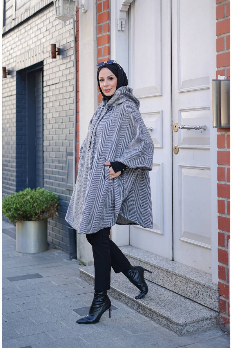 Milena Balıksırtı Kaşe Panço Füme