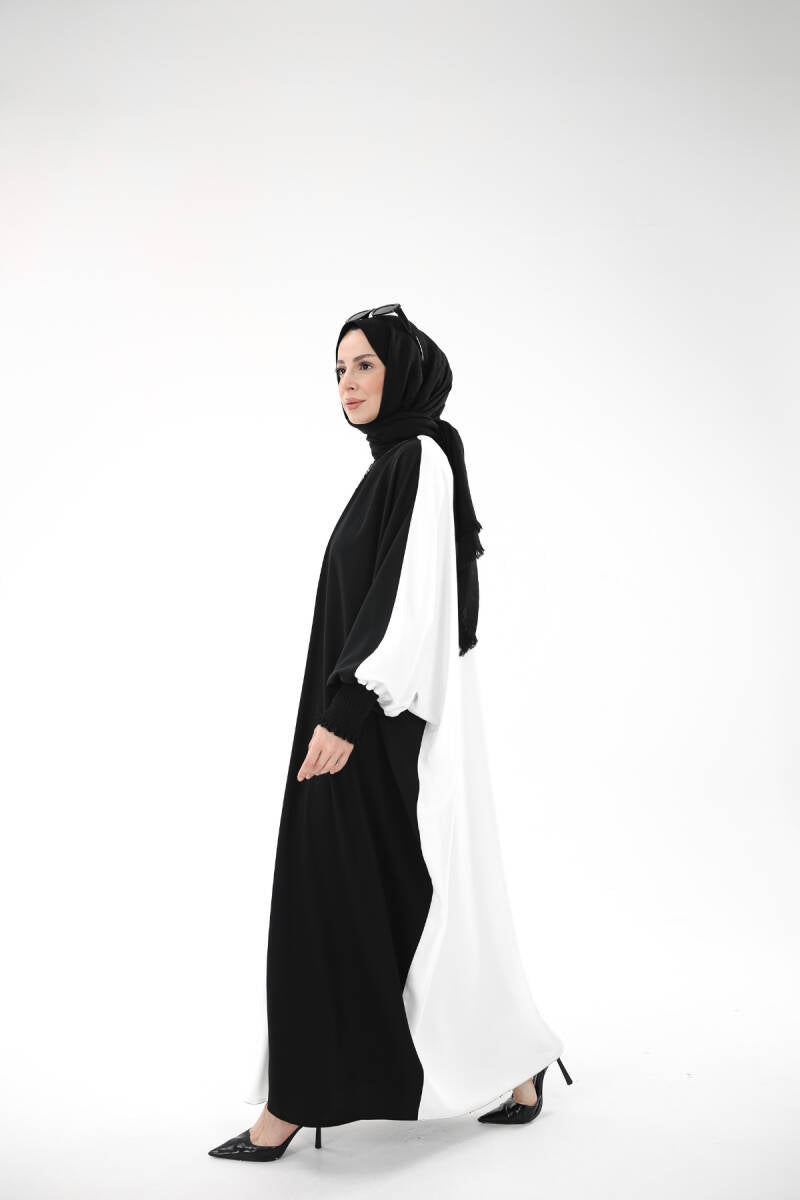 Yarasa Abaya Siyah Beyaz