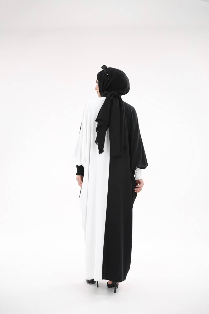 Yarasa Abaya Siyah Beyaz