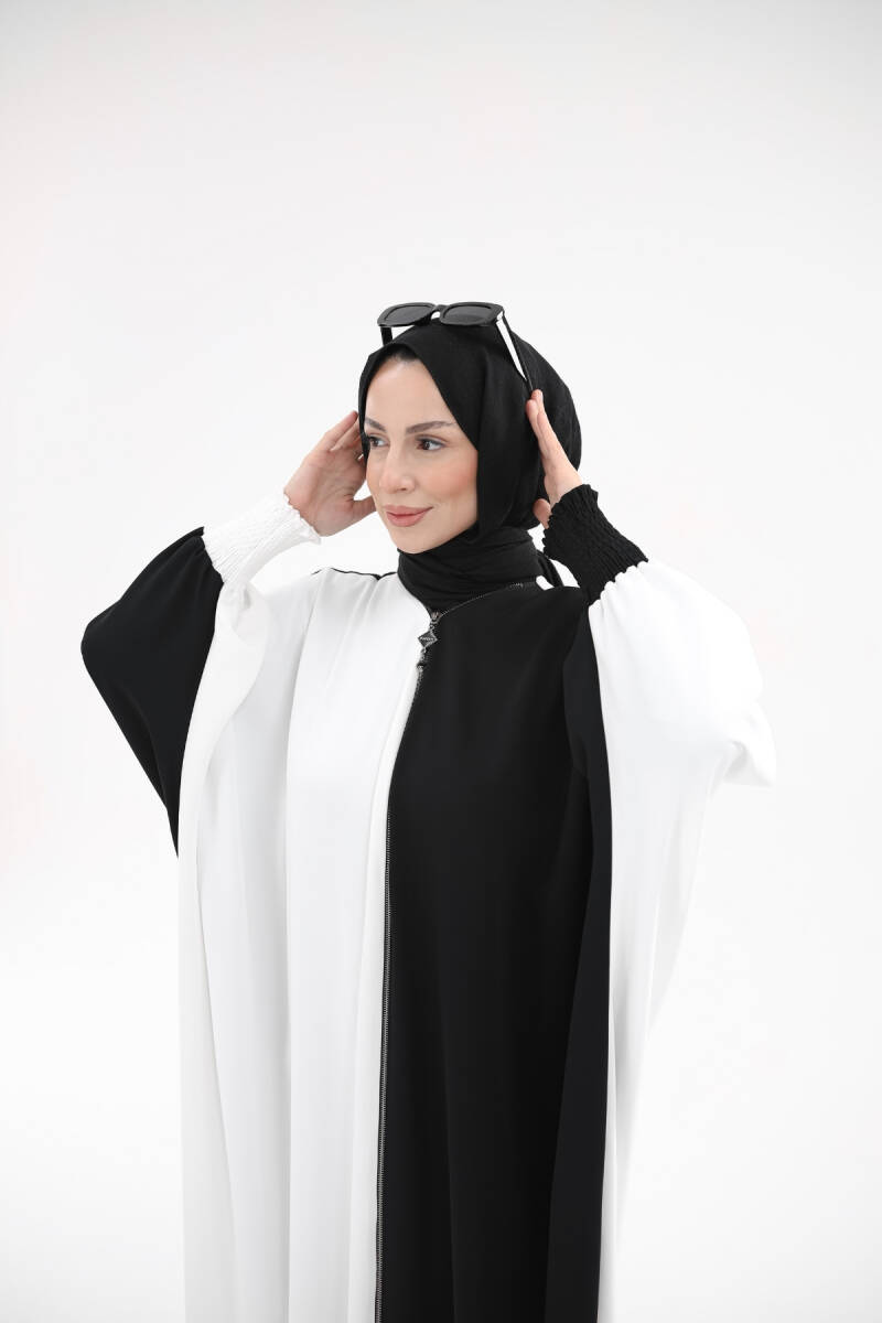 Yarasa Abaya Siyah Beyaz