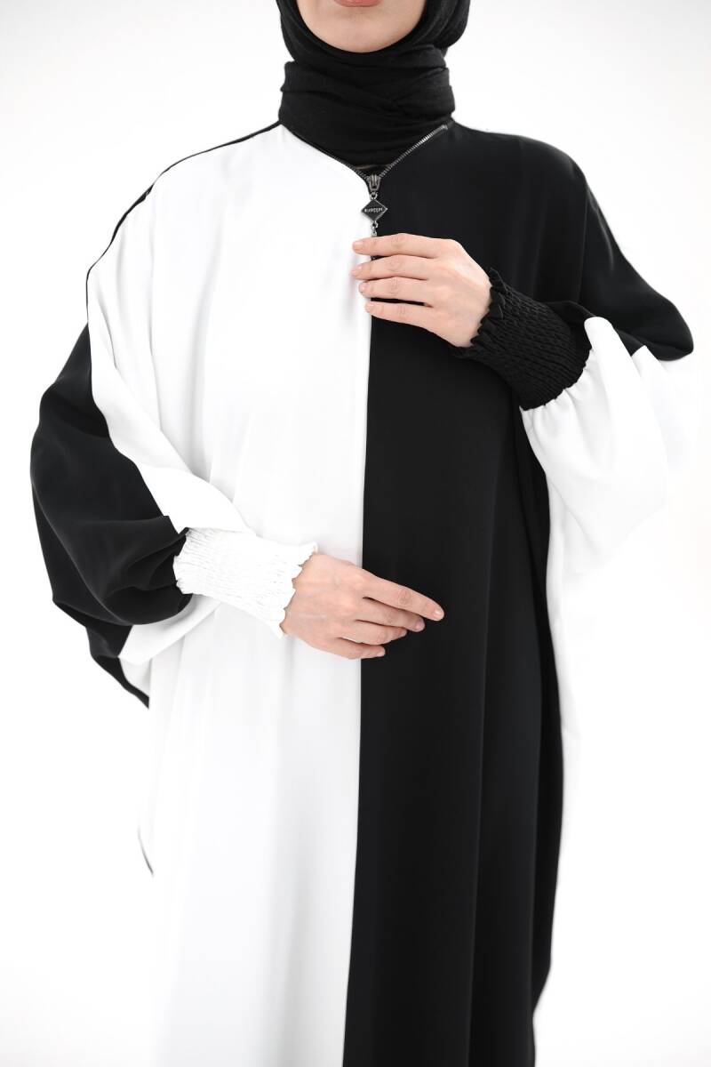 Yarasa Abaya Siyah Beyaz