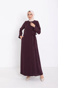 Silve Dubai İpeği Abaya - Mürdüm