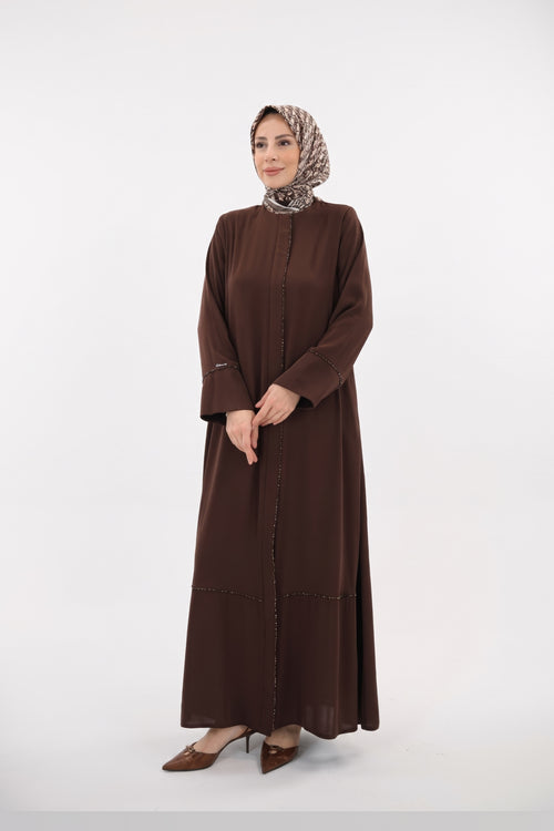 Alin Taşlı Ferace - Kahverengi