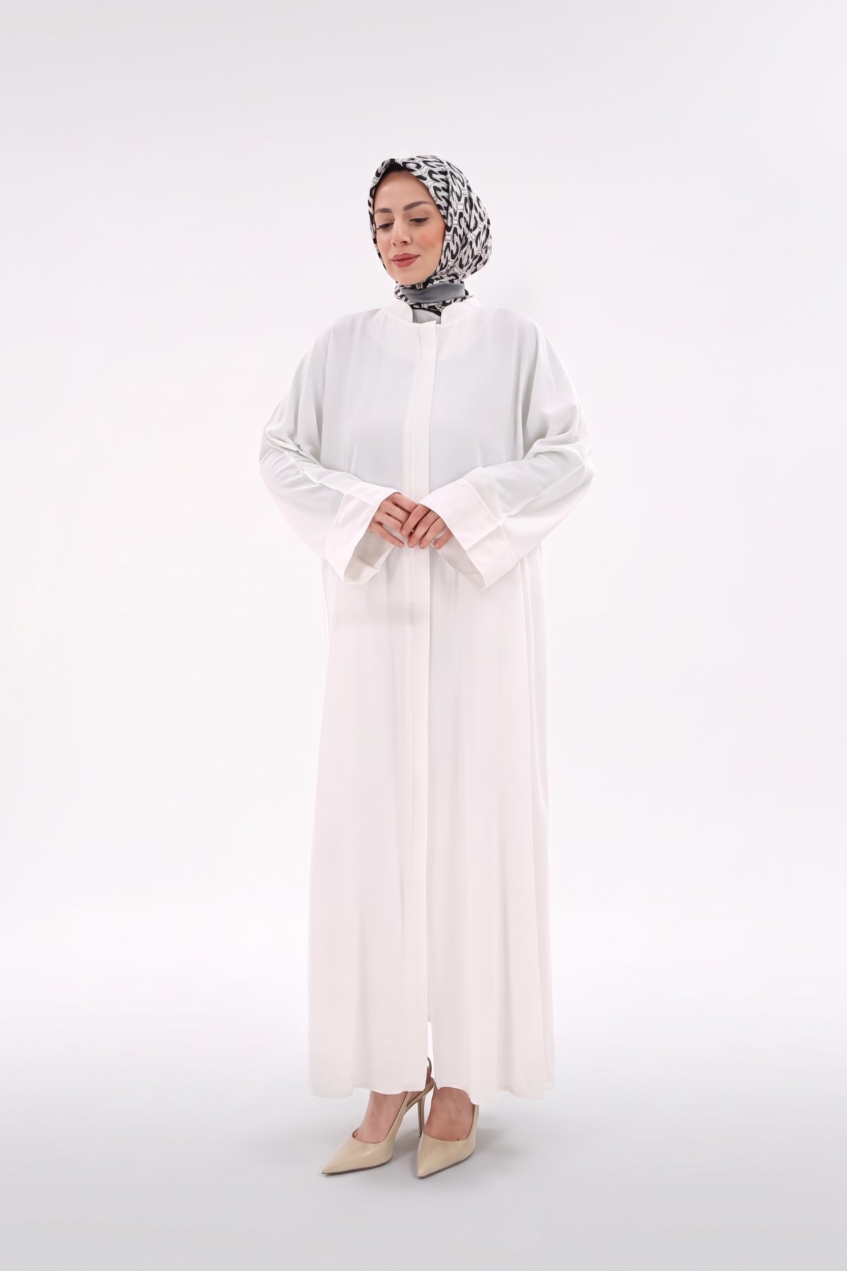 Elira Yıldız Kumaş Ferace - Beyaz