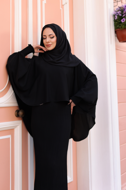 Elegant Dubai İpeği Pelerin Takım-8014 - 2