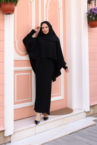 Elegant Dubai İpeği Pelerin Takım-8014 - 4