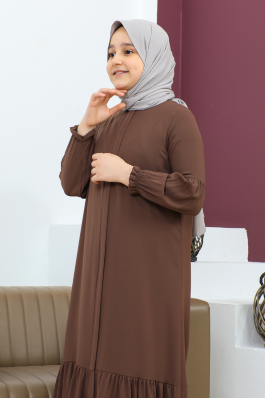 ETEĞİ BÜZGÜLÜ FERACE(ÇOCUK) Camel - 4001 - 2