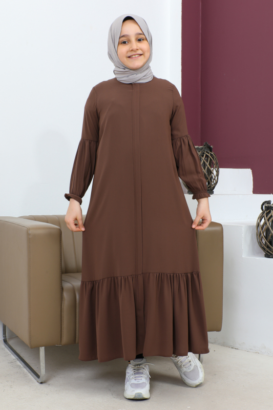 ETEĞİ BÜZGÜLÜ FERACE(ÇOCUK) Camel - 4001 - 5