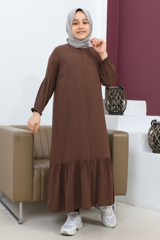 ETEĞİ BÜZGÜLÜ FERACE(ÇOCUK) Camel - 4001 - 6