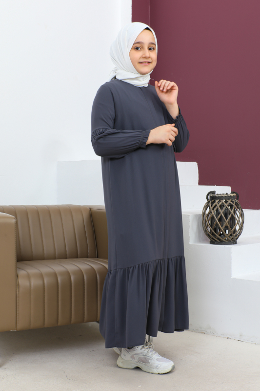 ETEĞİ BÜZGÜLÜ FERACE(ÇOCUK) Füme - 4001 - 1