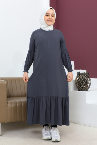 ETEĞİ BÜZGÜLÜ FERACE(ÇOCUK) Füme - 4001 - 9