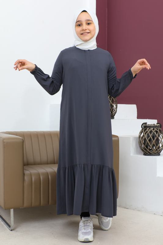 ETEĞİ BÜZGÜLÜ FERACE(ÇOCUK) Füme - 4001 - 10