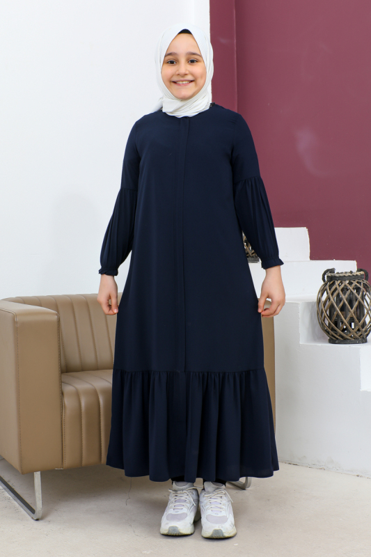 ETEĞİ BÜZGÜLÜ FERACE(ÇOCUK) Lacivert - 4001 - 4
