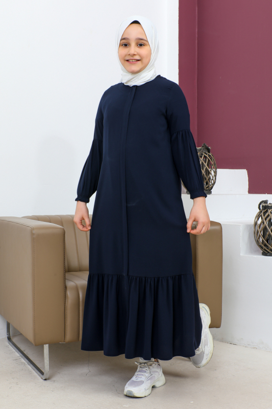 ETEĞİ BÜZGÜLÜ FERACE(ÇOCUK) Lacivert - 4001 - 5