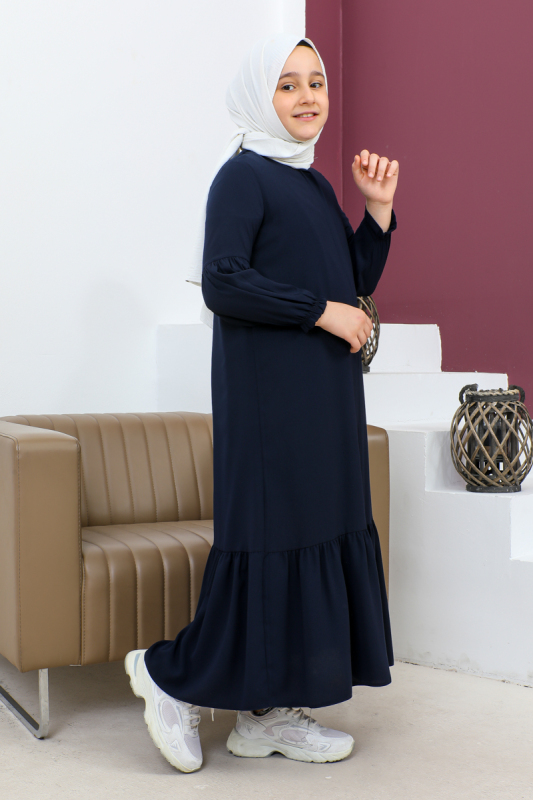 ETEĞİ BÜZGÜLÜ FERACE(ÇOCUK) Lacivert - 4001 - 6