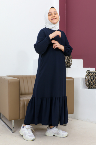 ETEĞİ BÜZGÜLÜ FERACE(ÇOCUK) Lacivert - 4001 - 7