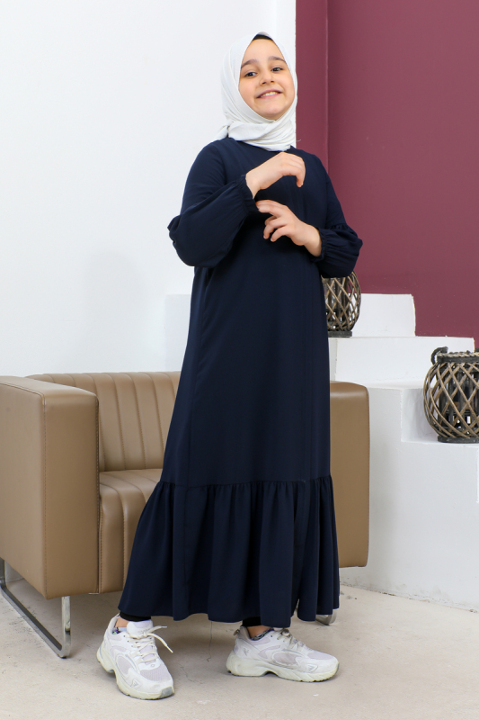 ETEĞİ BÜZGÜLÜ FERACE(ÇOCUK) Lacivert - 4001 - 7