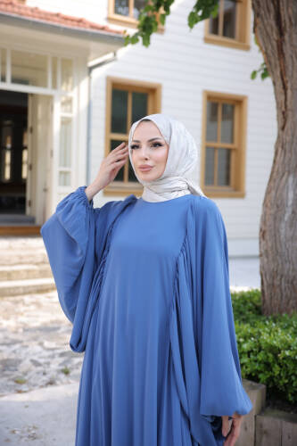 Firuze Elbise İndigo - 8008 - 4