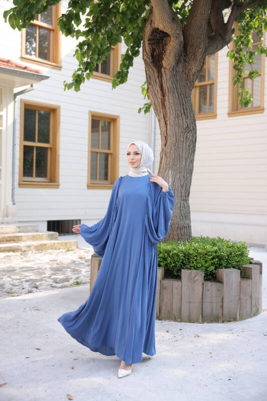 Firuze Elbise İndigo - 8008 - 6