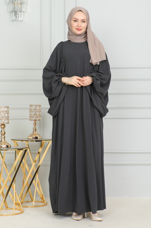 Firuze Elbise Füme - 8008 - 2