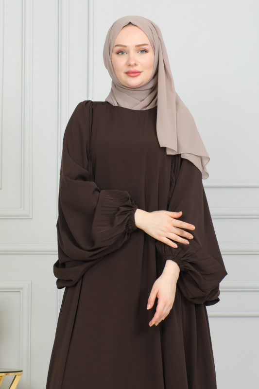 Firuze Elbise Kahverengi - 8008 - 1