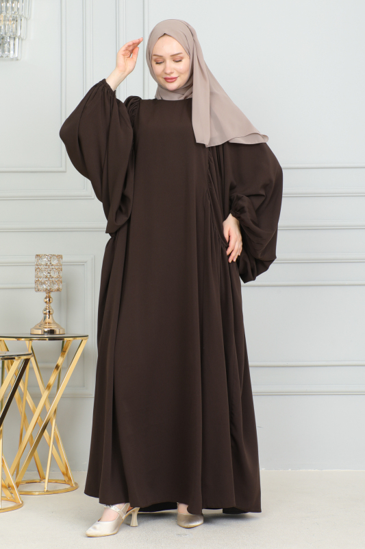 Firuze Elbise Kahverengi - 8008 - 4