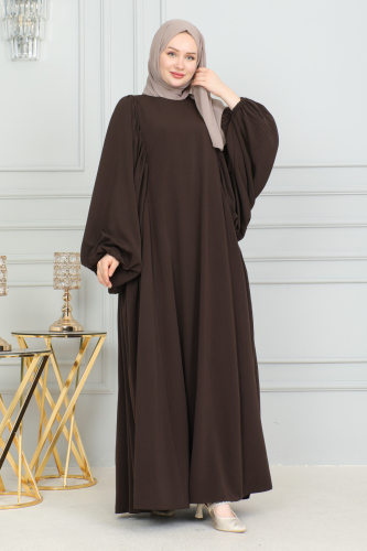 Firuze Elbise Kahverengi - 8008 - 7