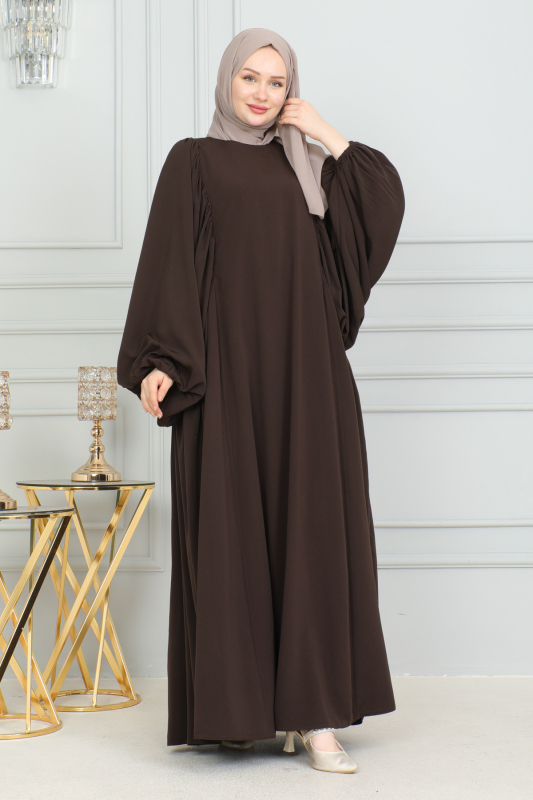 Firuze Elbise Kahverengi - 8008 - 7