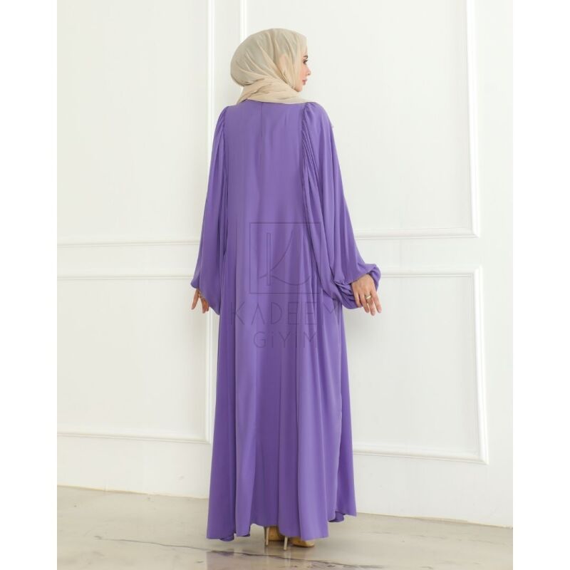 Firuze Elbise Lila - 8008 - 4