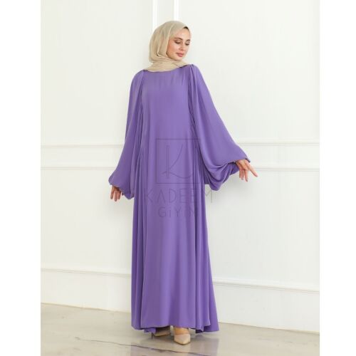 Firuze Elbise Lila - 8008 - 7