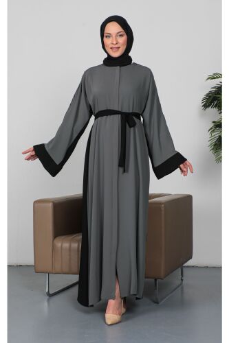 Nakışlı Cupra Kumaş Abaya Haki -2270 