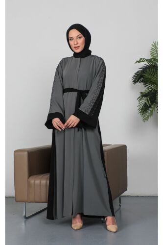 Nakışlı Cupra Kumaş Abaya Haki -2270 - 7