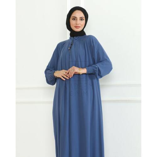 Nehir Ferace Medine ipeği Mavi -9029 - 3
