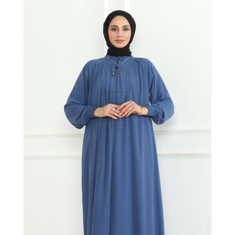 Nehir Ferace Medine ipeği Mavi -9029 - 6