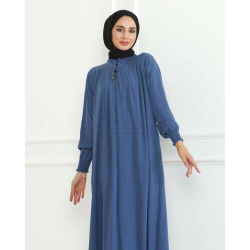 Nehir Ferace Medine ipeği Mavi -9029 - 8