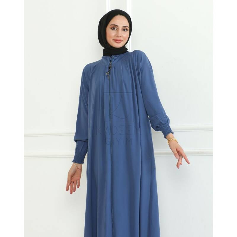 Nehir Ferace Medine ipeği Mavi -9029 - 8