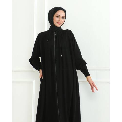 Nehir Ferace Medine ipeği Siyah - 9029 - 5