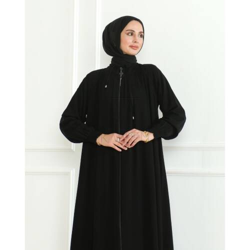 Nehir Ferace Medine ipeği Siyah - 9029 - 7