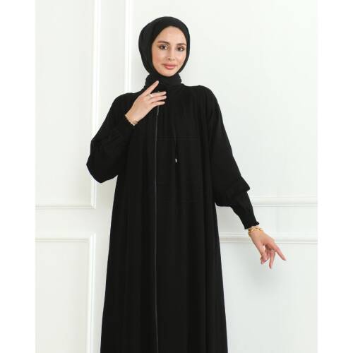 Nehir Ferace Medine ipeği Siyah - 9029 - 8