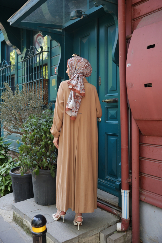Nisa Çift Çıtçıtlı Kap Bej - 9046 - 5