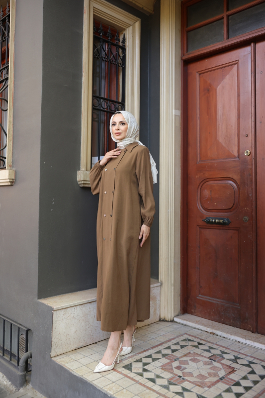 Nisa Çift Çıtçıtlı Kap Kahve - 9046 - 1