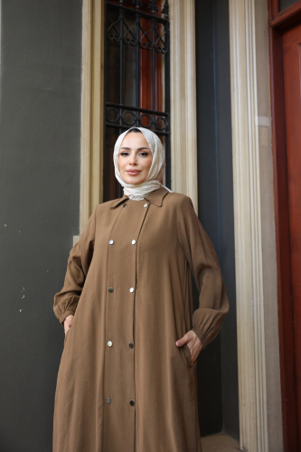 Nisa Çift Çıtçıtlı Kap Kahve - 9046 - 8
