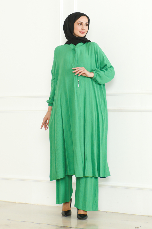 Oversize İkili Takım Lara kumaş Yeşil - 3002 - 6